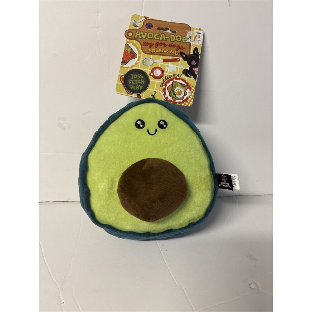 Avocado Dog Toy Avoca-Dog with Squeaker by Bow-Wow Pet Products Toss Fetch Play